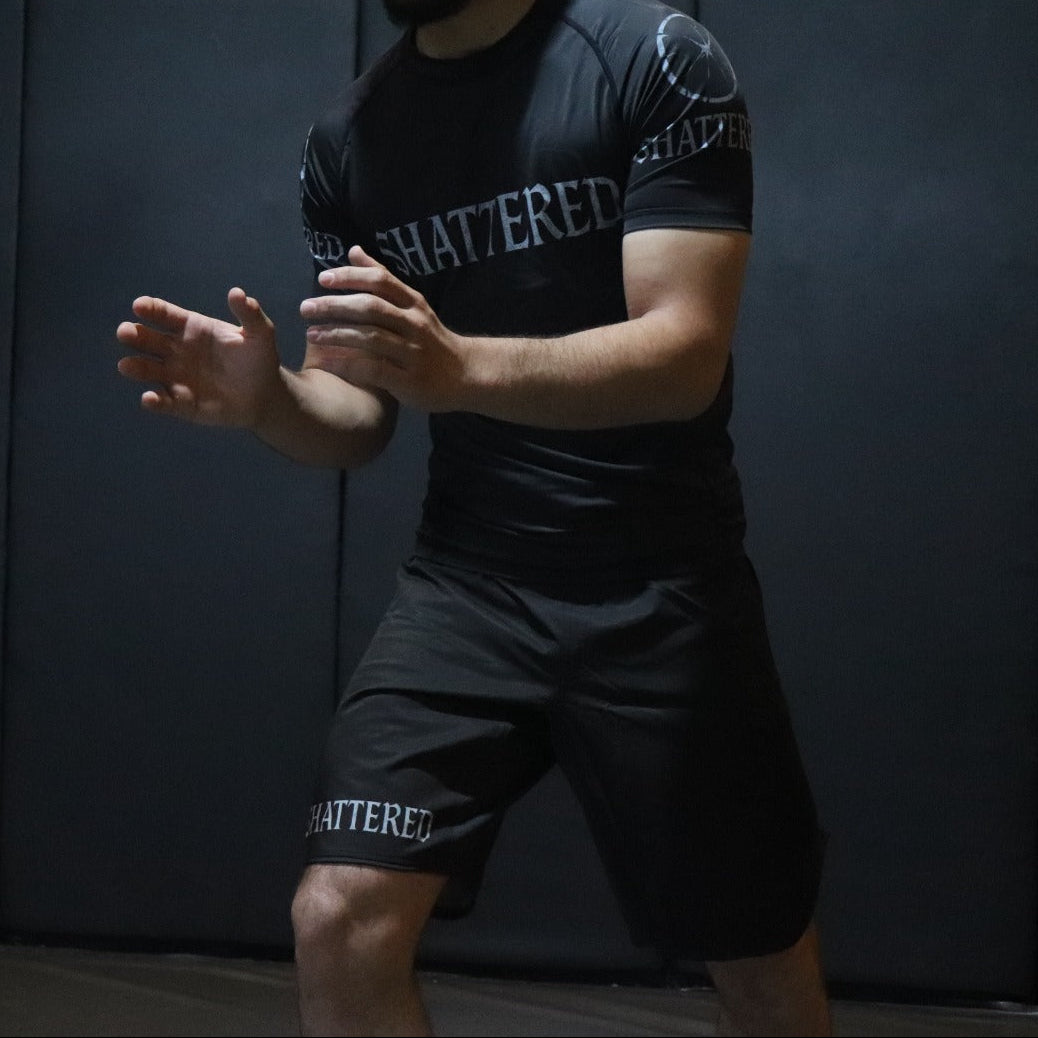 Roots 1.0 Black Shorts Rash Guard